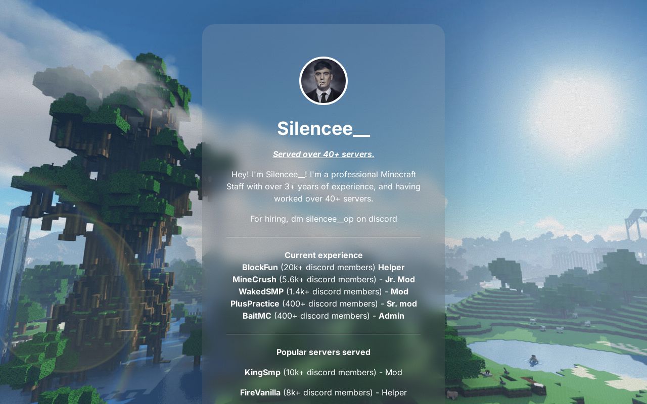 Carrd profile picture for @silenced